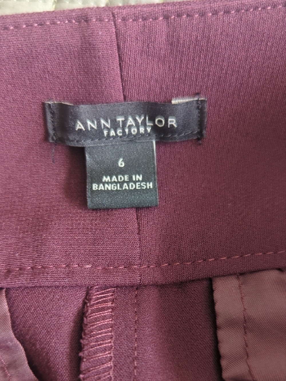 Ann Taylor Factory Plum Ponte Trousers - Picture 2 of 7
